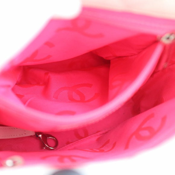 Chanel Cambon Line Small Tote White Black Line Leather Bag Coco Mark - Picture 7 of 15